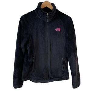 THE NORTH FACE Womens Osito Fleece Coat Jacket Black Pink Small Gorpcore Outdoor